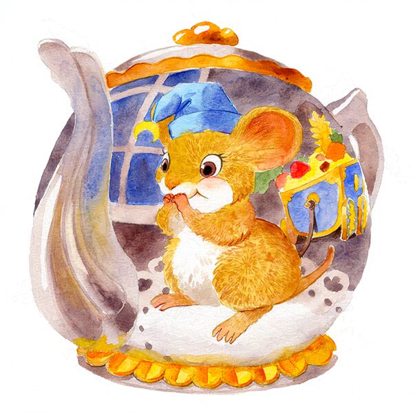 Little mouse spotted something yummy on the table