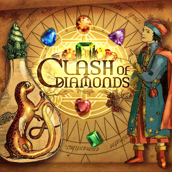 Splash screen match 3 tipa spēlei