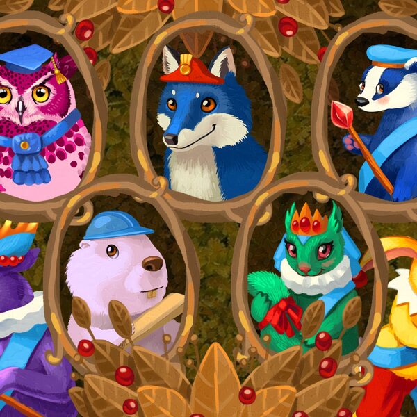 Kāršu tēlu ilustrāciju asorti