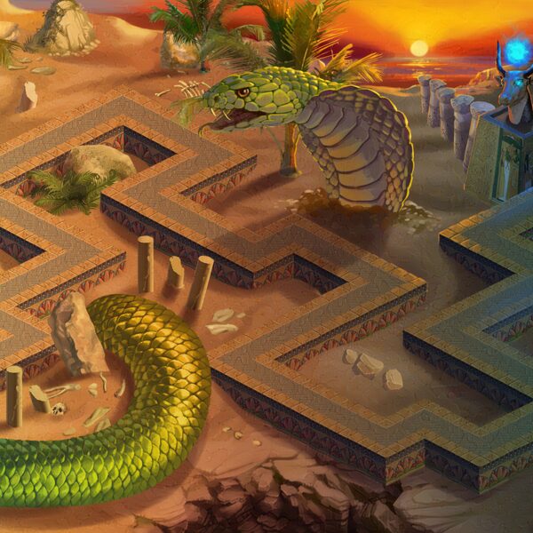 Kartes ilustrācija ēģiptes tematikas spēlei